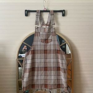 Autumnal Houndstooth/Gingham Pattern Jumper Size M Dress with Buckles 🤎🍂